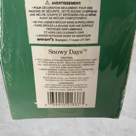 ROSS -- Christmas Candles, Snowman Shape, Set of 2, "Snowy Days," Vintage - Picture 3 of 4